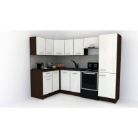 Bucatarie de Colt GENA NEW 2 ST. 140-250, Fara Corp de Cuptor, Wenge / Decor 8508 Bucatarie de Colt GENA NEW 2 ST. 140-250, Fara Corp de Cuptor, Wenge / Decor 8508